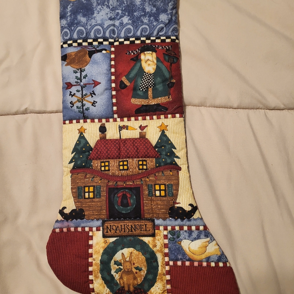 Handmade Festive Holiday Stocking with Santa Design